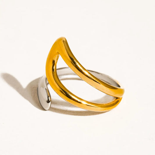 18K Non-tarnish Mixed Metal Ring image 1