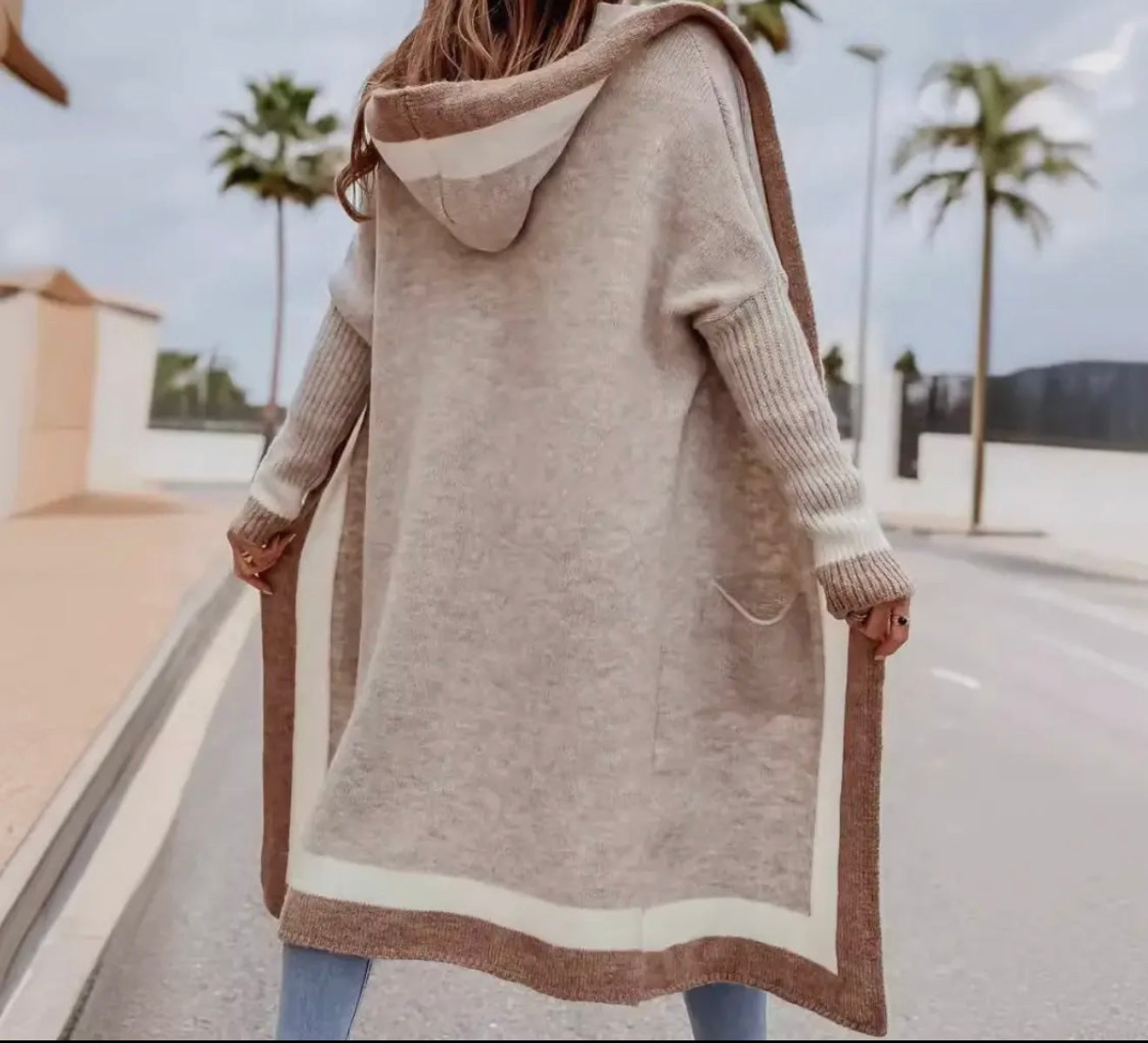 Hooded Long Sleeve Cardigan