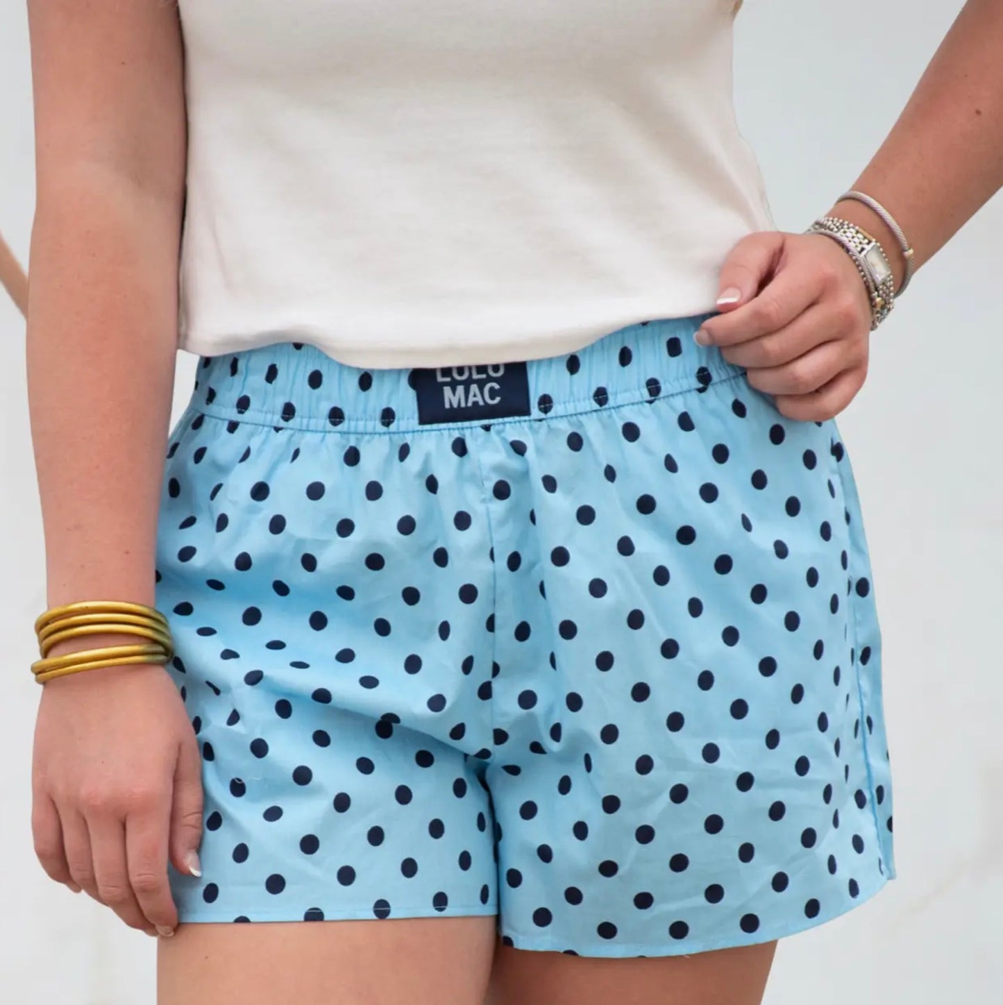 Lulu Mac Light Blue/Dark Blue Polka Dot Boxers