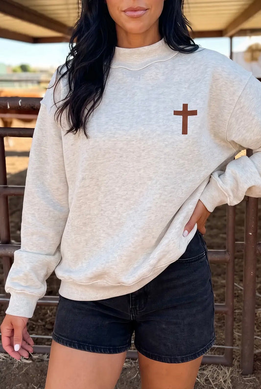 Jesus Saves Reversible Mock Neck Sweater
