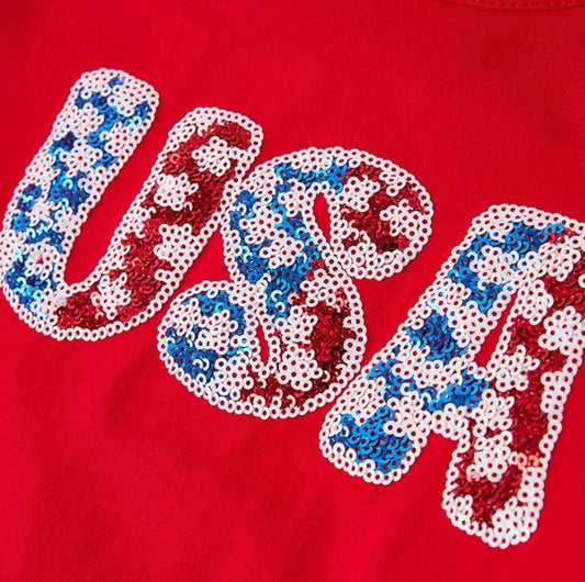 USA Sequined Short Set