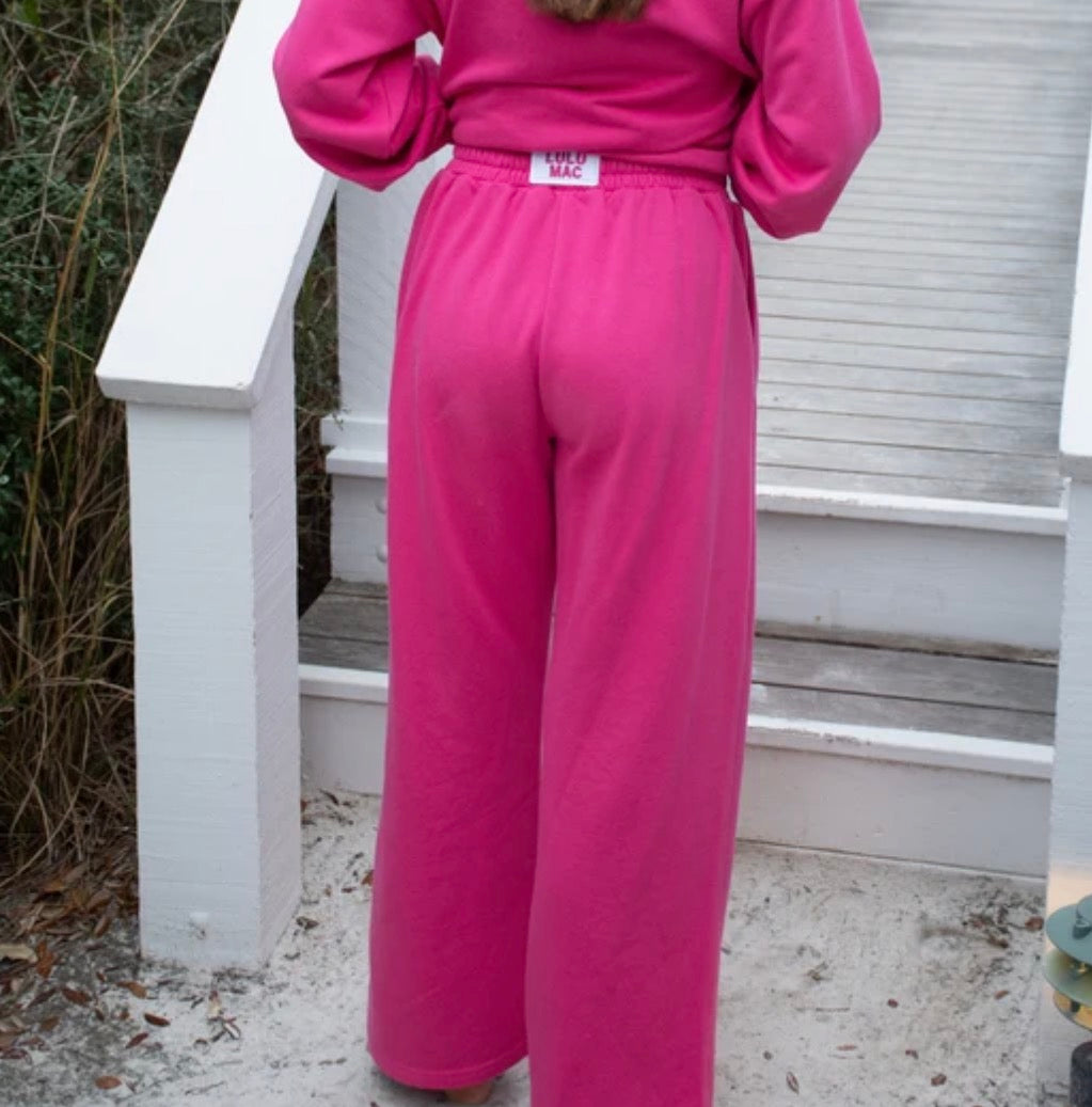 Lulu Mac Terrycloth Pants Hot Pink