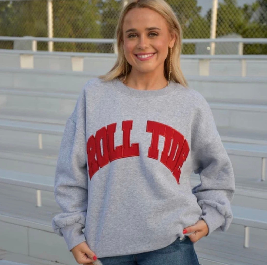 Lulu Mac Grey ROLL TIDE Sweatshirt