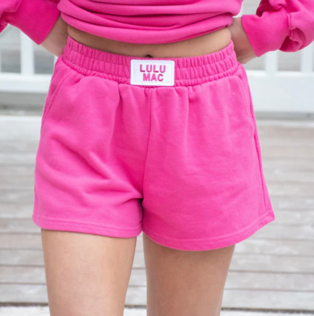 Lulu Mac Terry Cloth Shorts Hot Pink