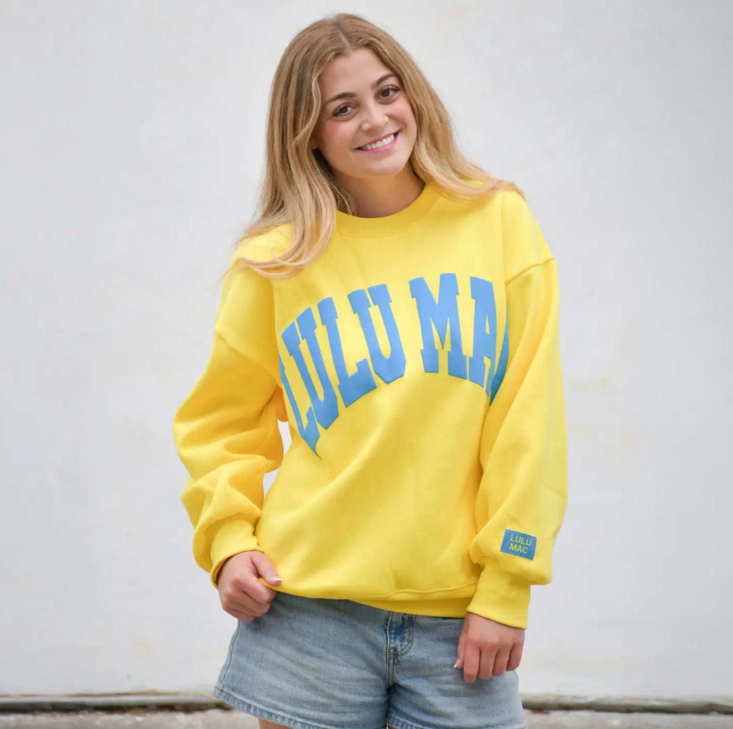 Lulu Mac Yellow/Cayenne Puff Sweater