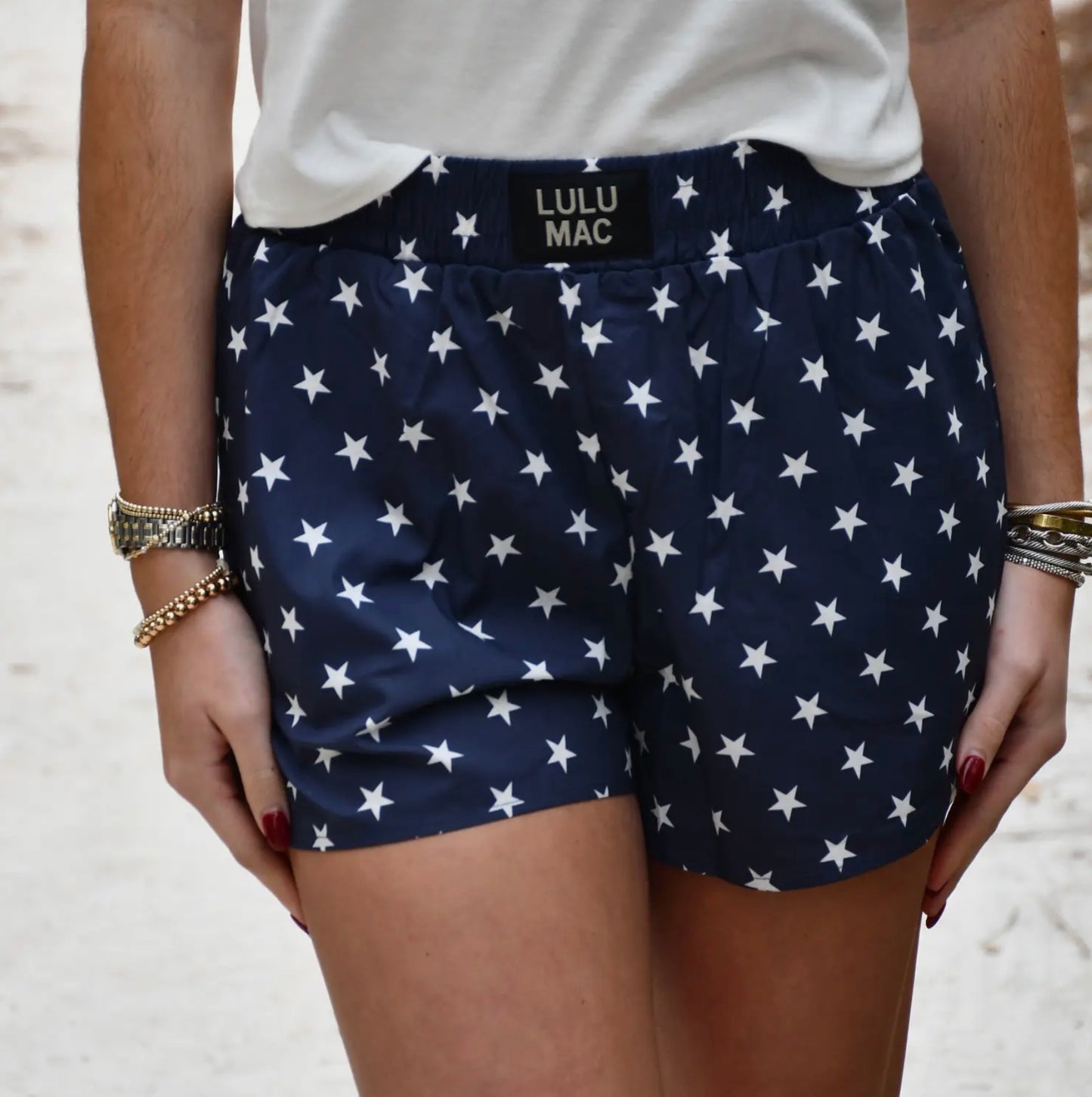 Lulu Mac Navy/White Star Boxer Shorts
