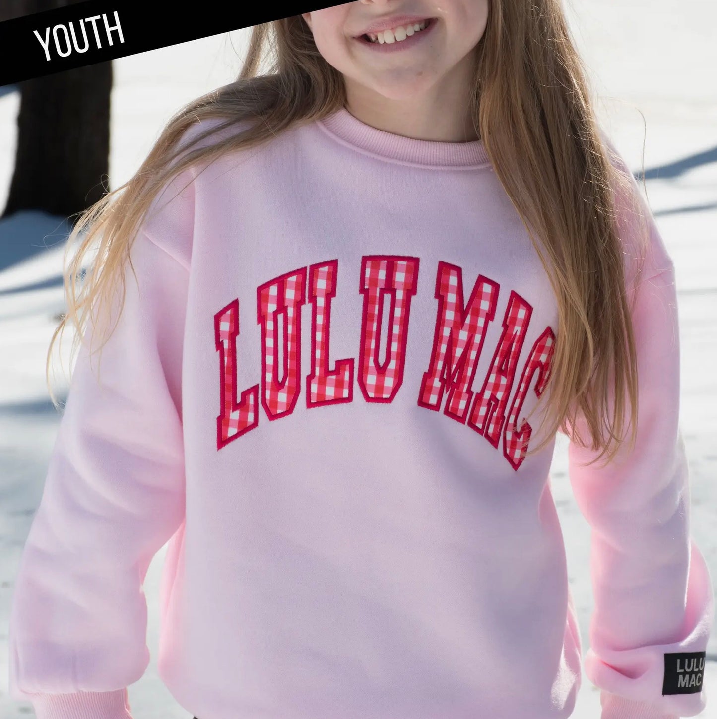 Youth Lulu Mac Pink Gingham Sweater