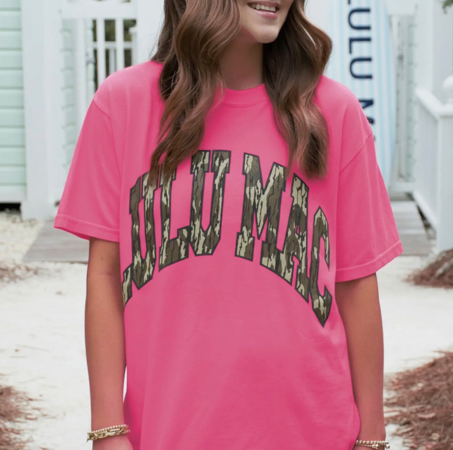 Lulu Mac Neon Pink with Camo Tee