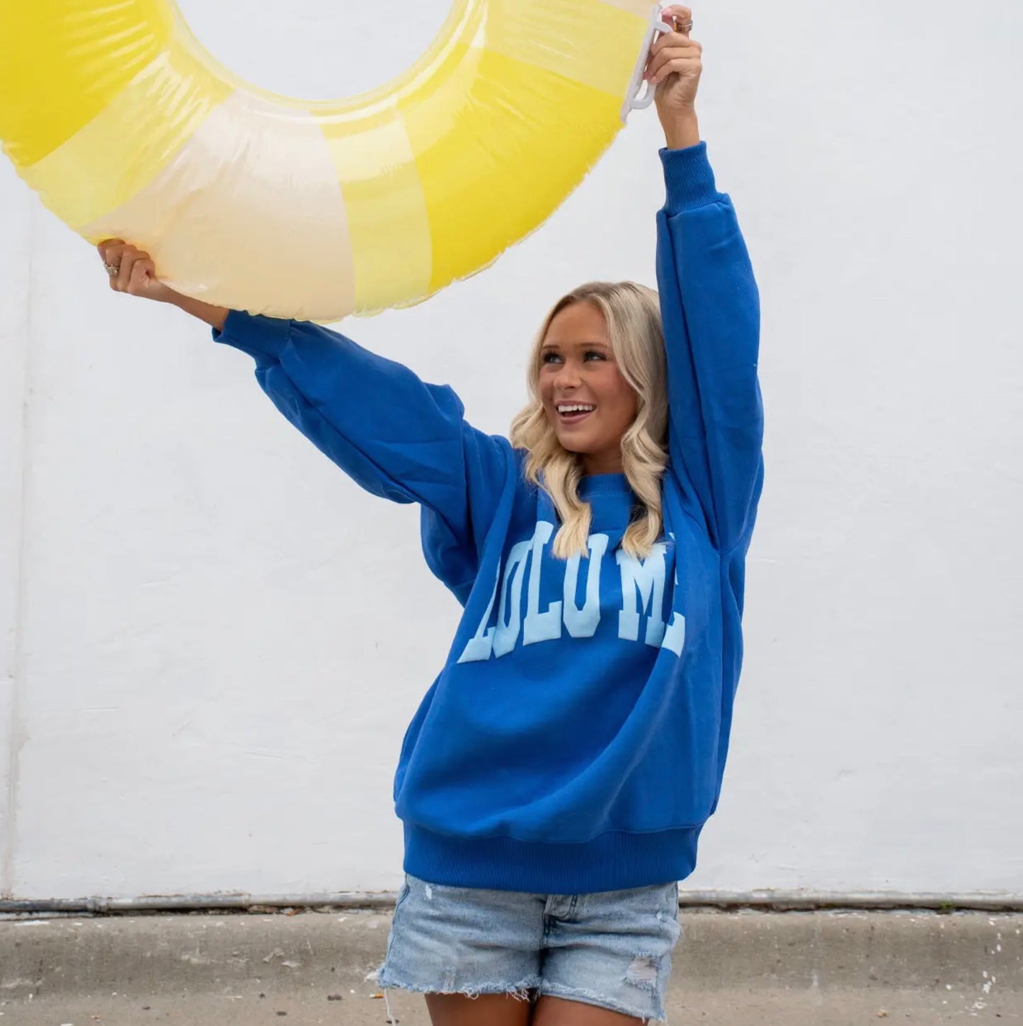 Lulu Mac Royal/Light Blue Puff Sweater
