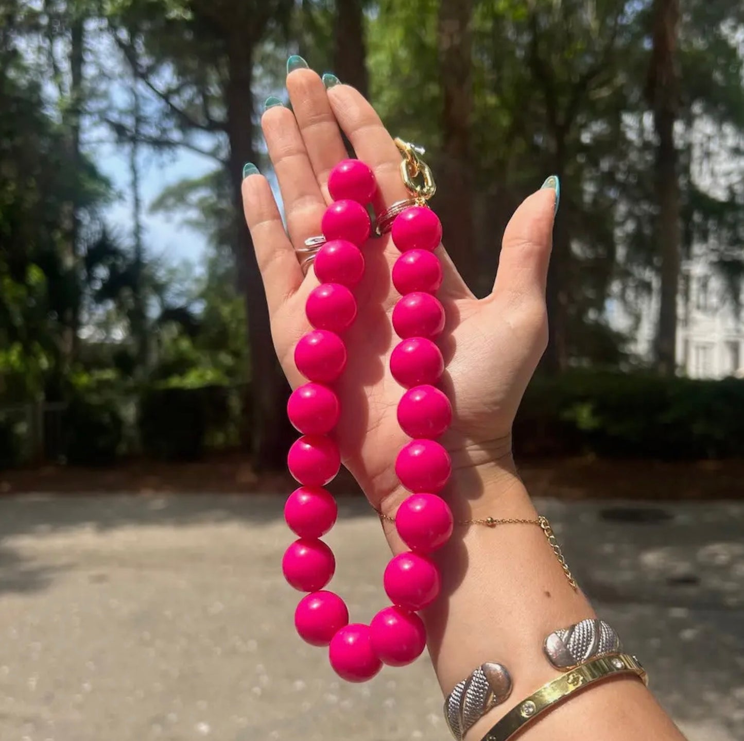 Pretty in Pink Bead Necklace