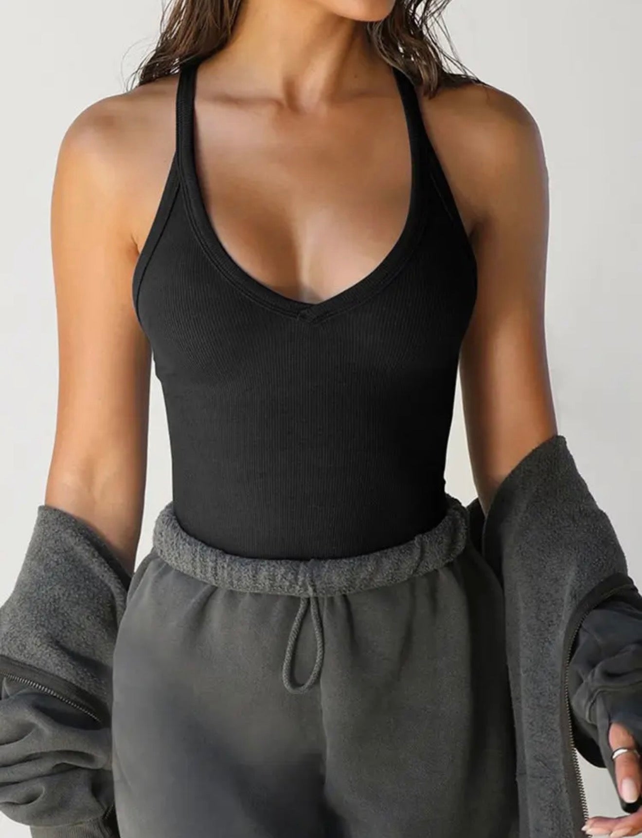 Midnight Muse Ribbed Cami Tank