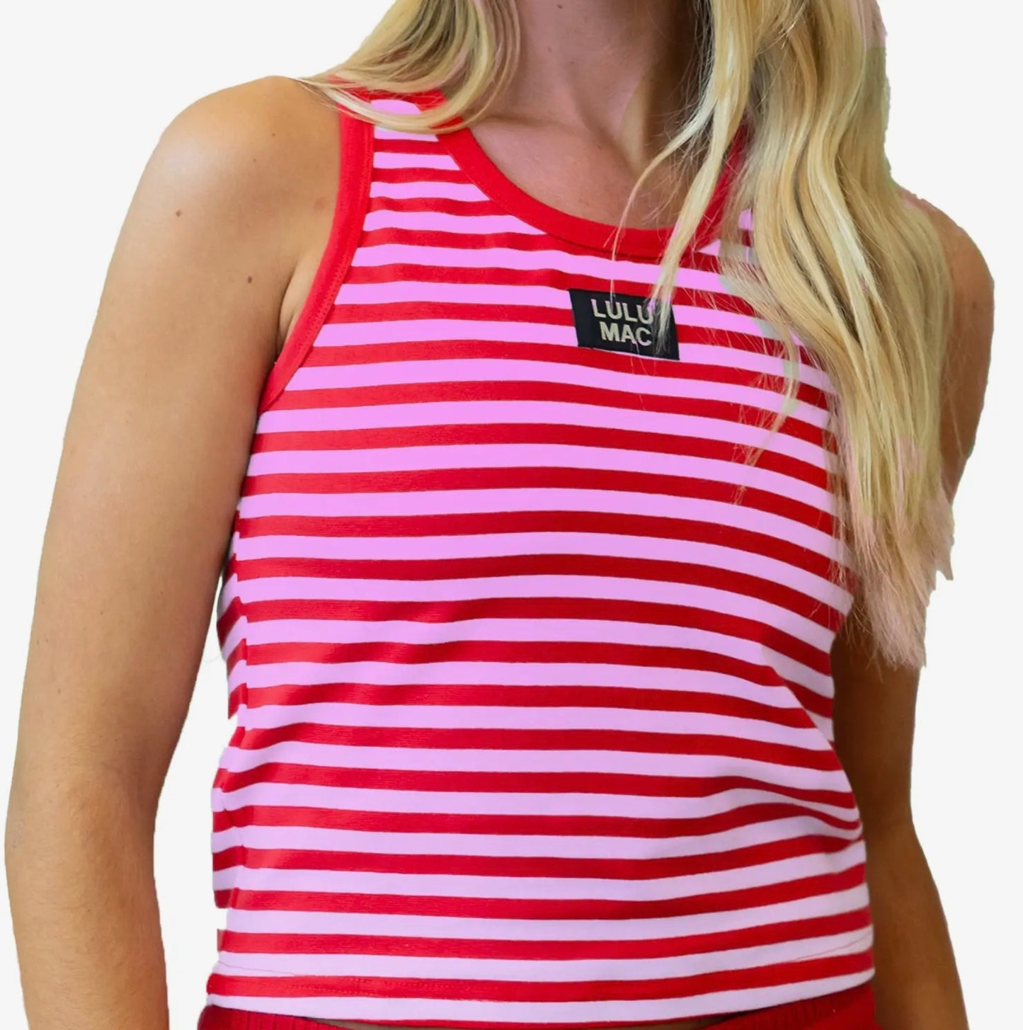 Lulu Mac Pink & Red Stripe Lounge Tank