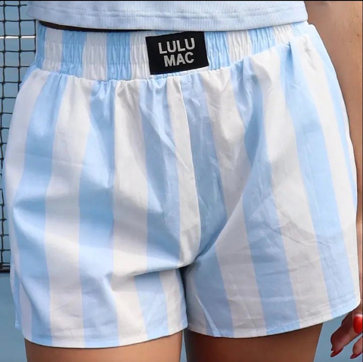 Lulu Mac Light Blue Striped Boxer Shorts