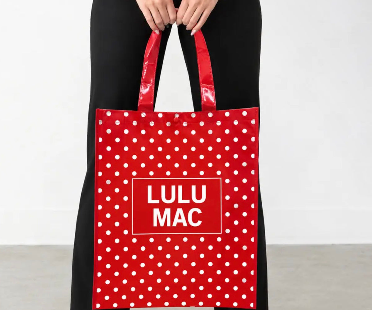 Lulu Mac Reusable Tote Red/White Polka dot