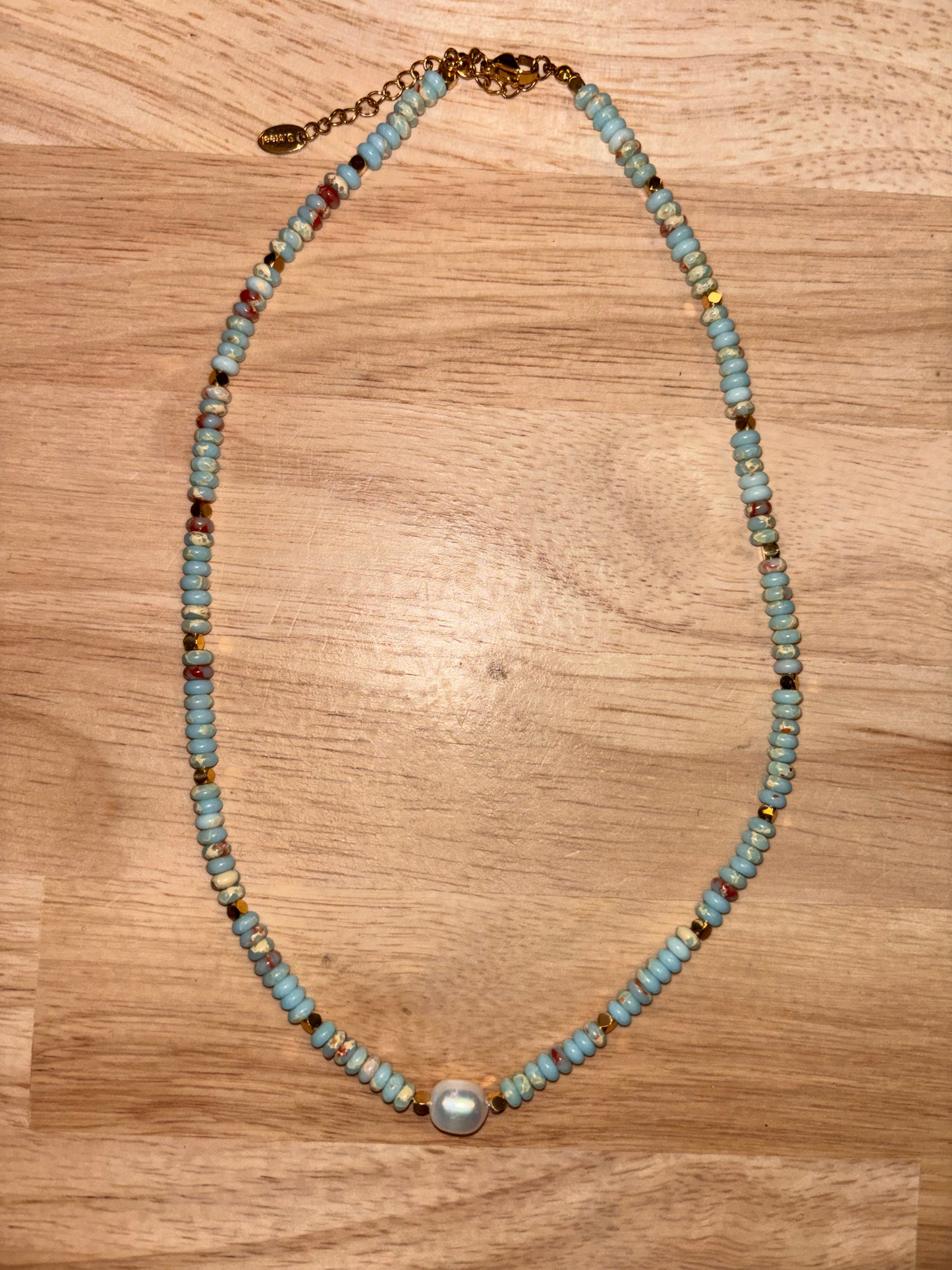 Swank Non-Tarnish Boho Beaded Pearl Necklace
