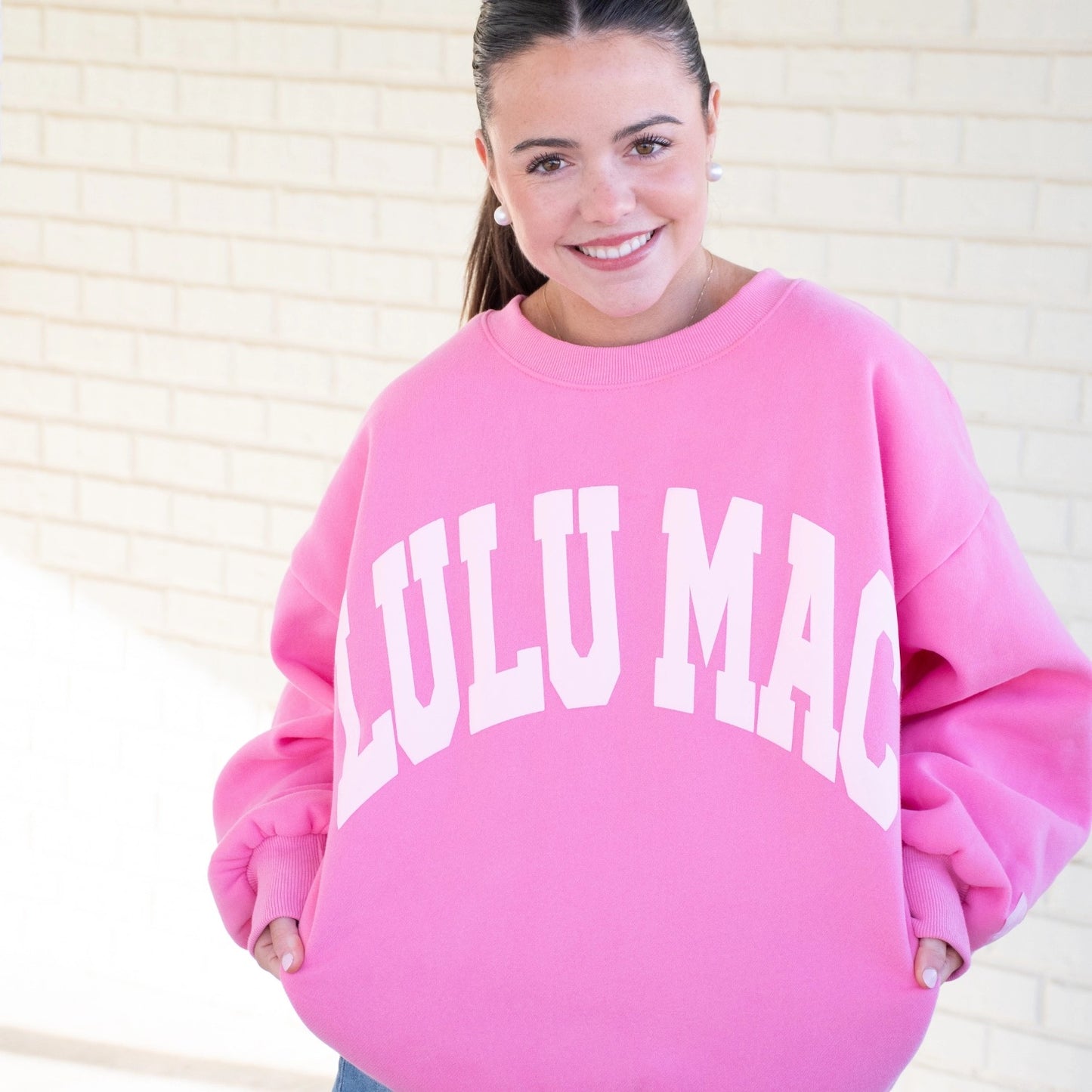 Lulu Mac Pink/Light Pink Puff Sweater