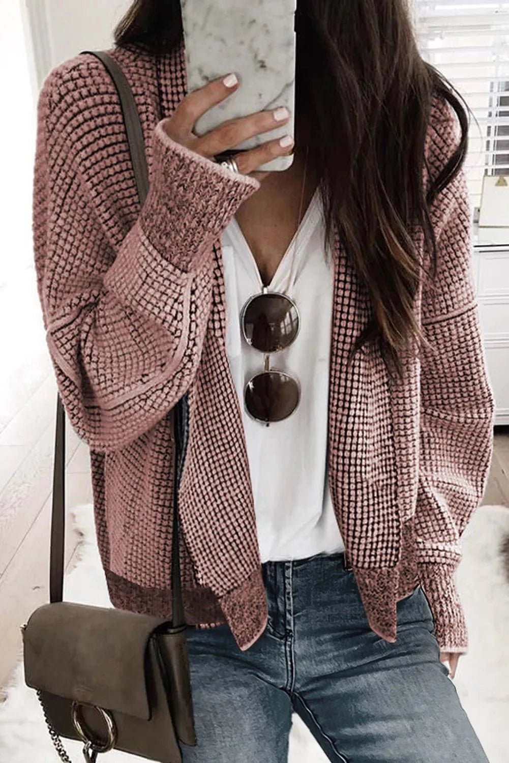 Pink Contrast Cardigan image 0