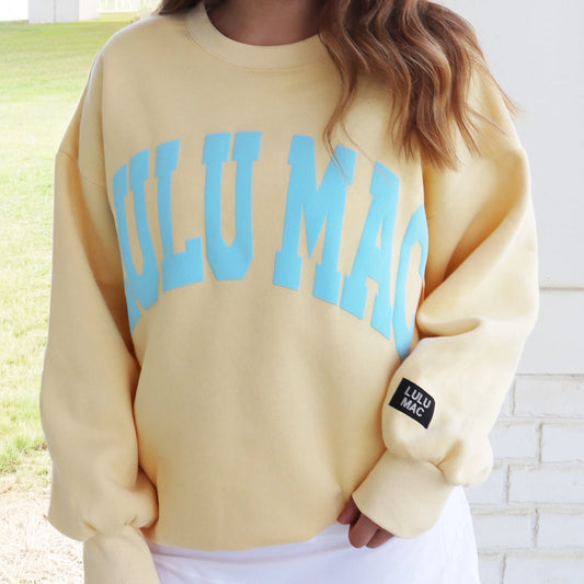 Lulu Mac Butter/Light Blue Puff Sweater