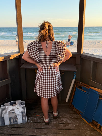 Mocha Check Mate Dress
