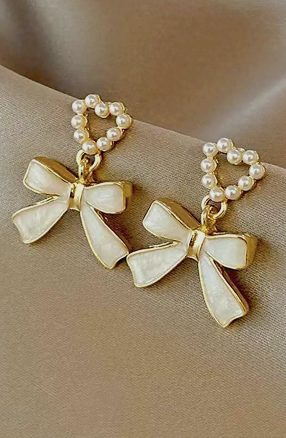 Pearl Heart Shaped Earrings