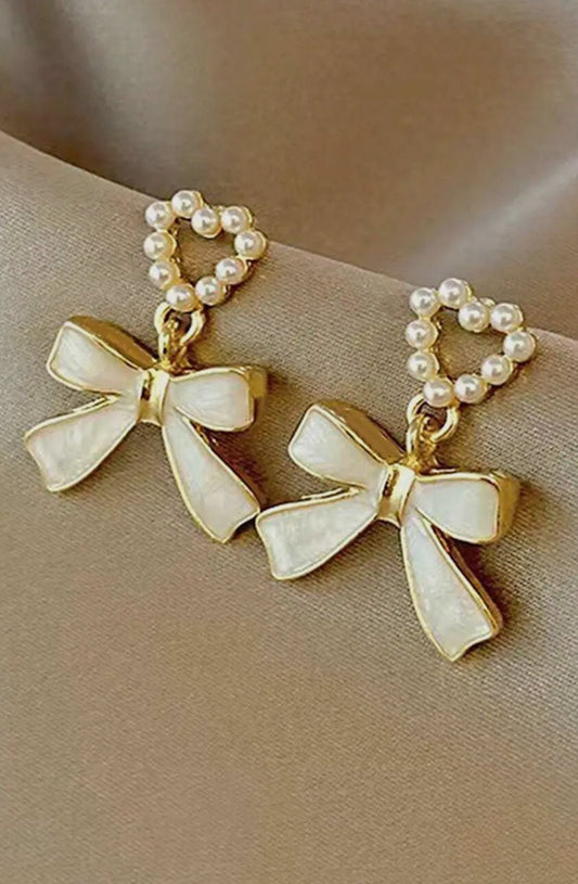 Pearl Heart Shaped Earrings