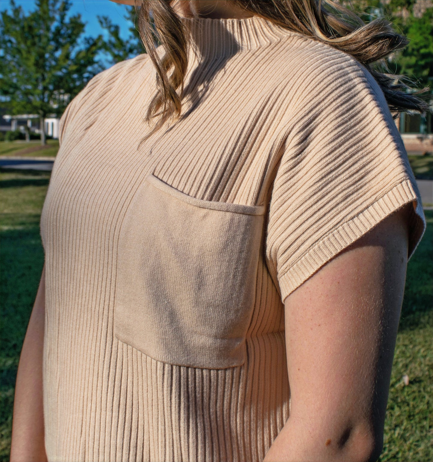 Beige Mock Kneck Sweater image 1