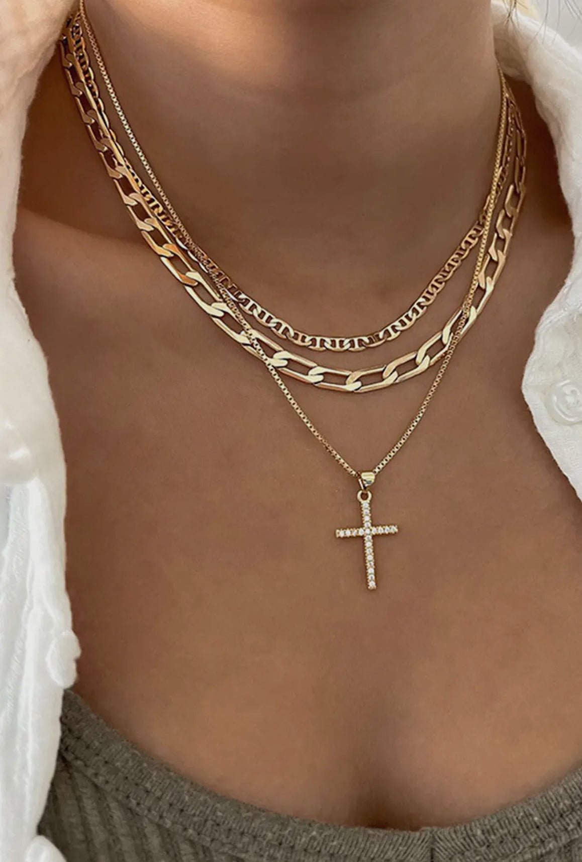 Stacked Cross necklace