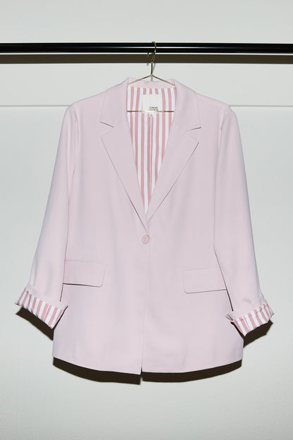 Sunday Edition Blush Oversized Blazer (Gingham Lined)