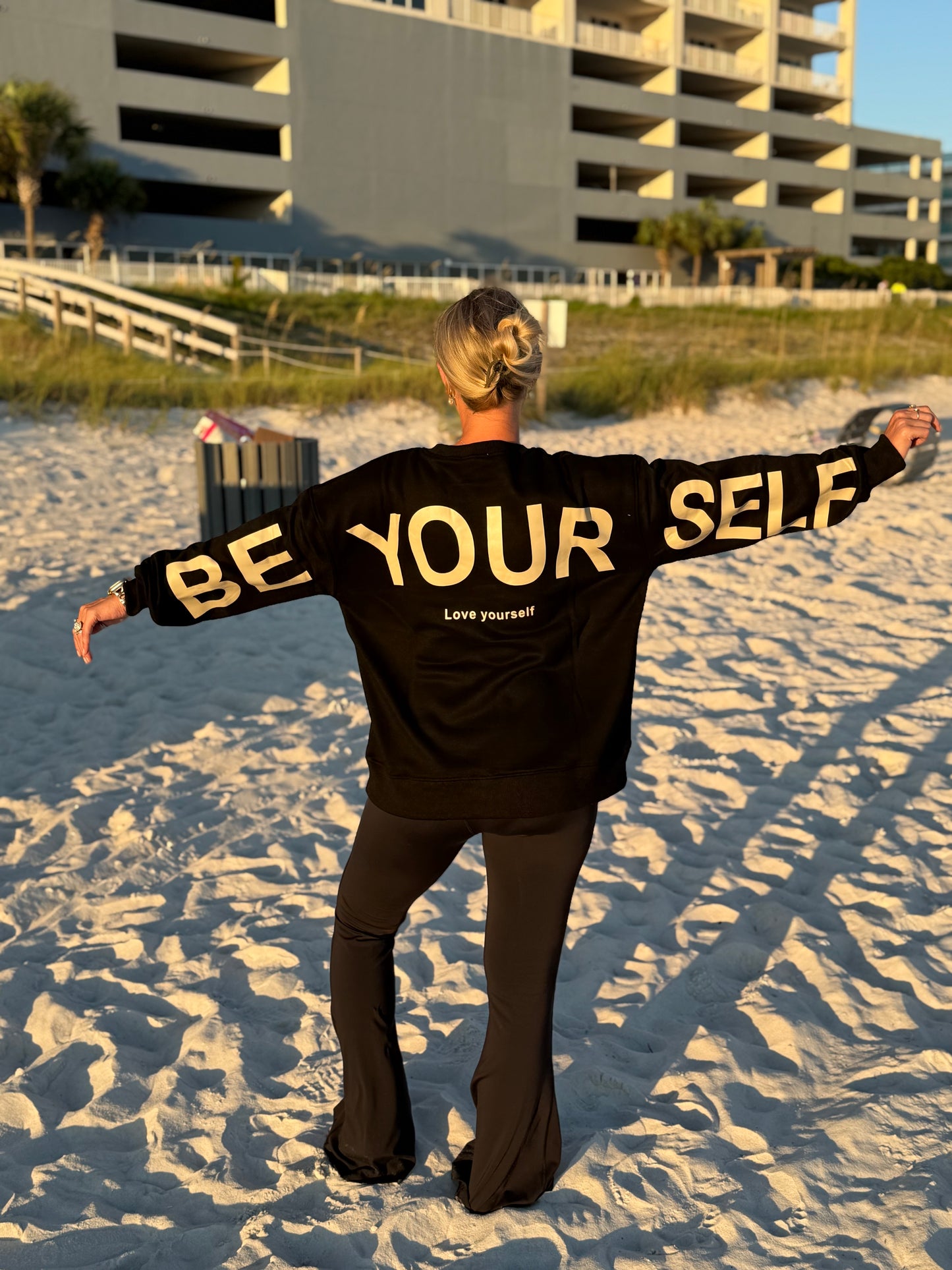 Be Yourself Oversized Graphic Sweatshirt