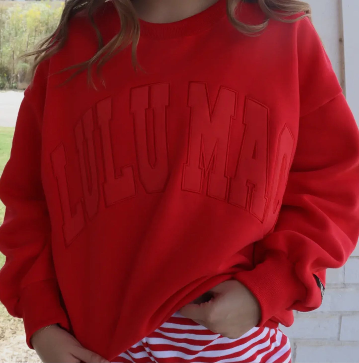 Lulu Mac Red Stitch Sweater