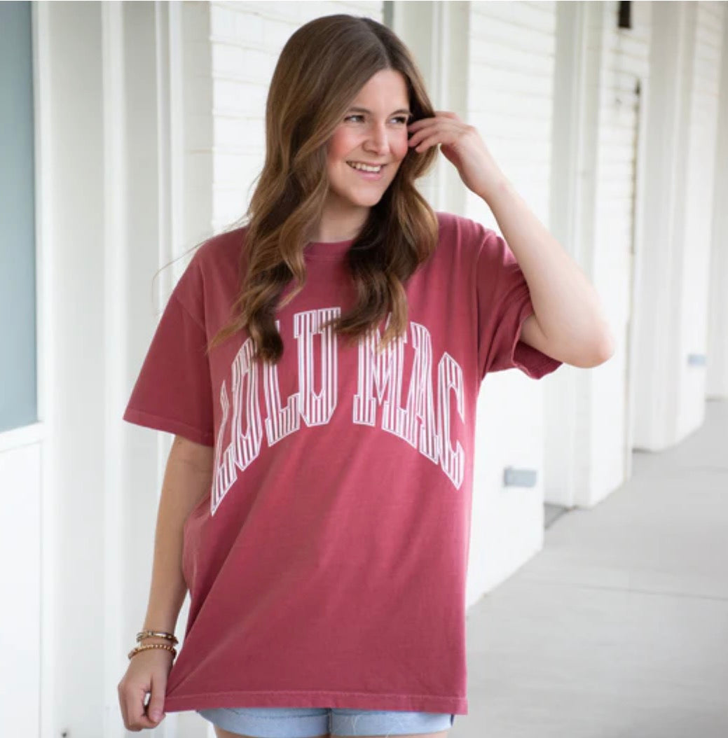 Lulu Mac Crimson Striped Tee