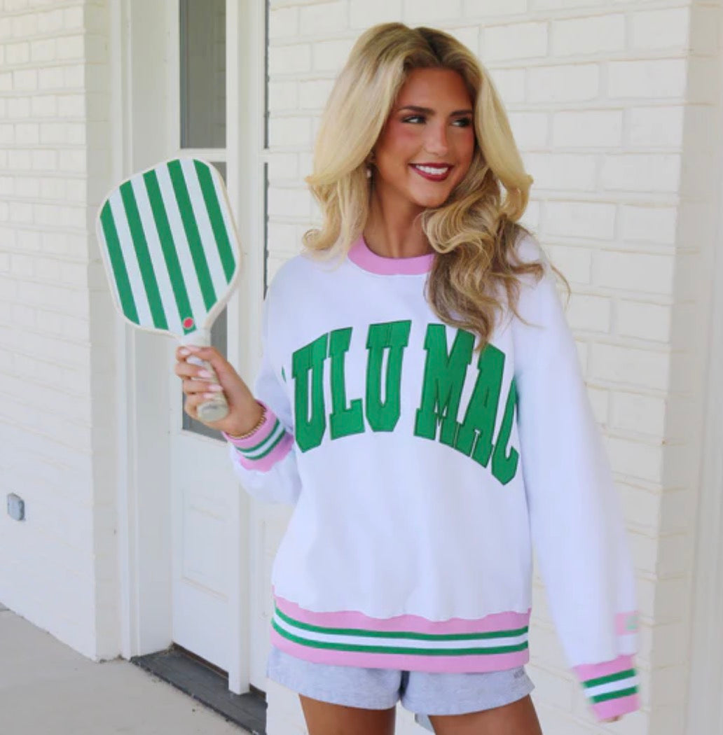 Lulu Mac White with Green Sweater
