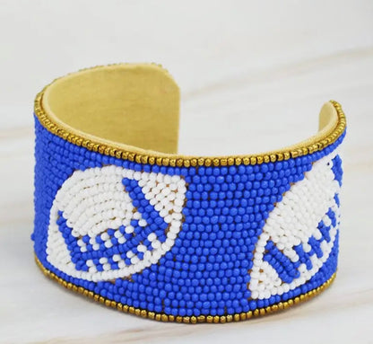 Game Day Football Beaded Cuff