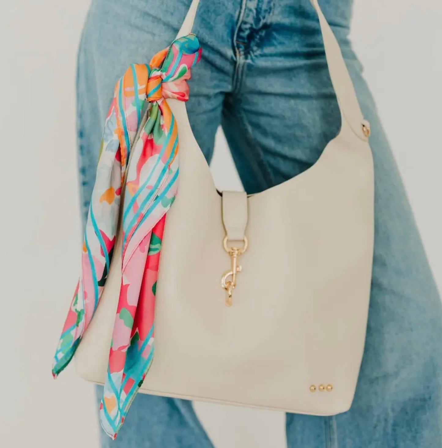Haddie Hobo Vegan Leather Tote Cream
