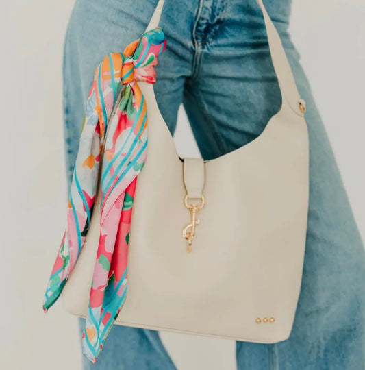 Haddie Hobo Vegan Leather Tote Cream