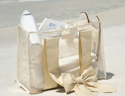Morgan Case-Mate Ecru Raffia Bow Jelly Tote