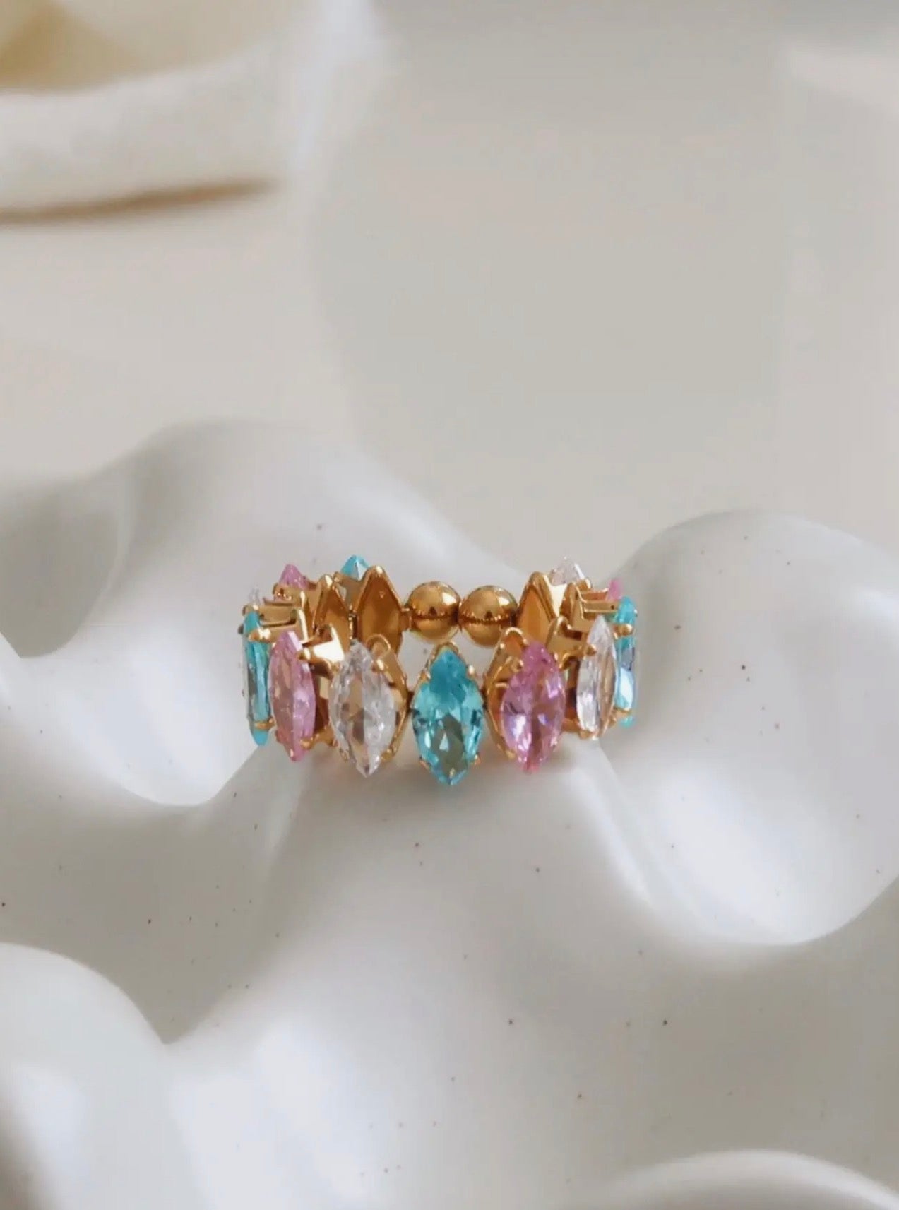 Briony 18K Gold Mulit-color Ring