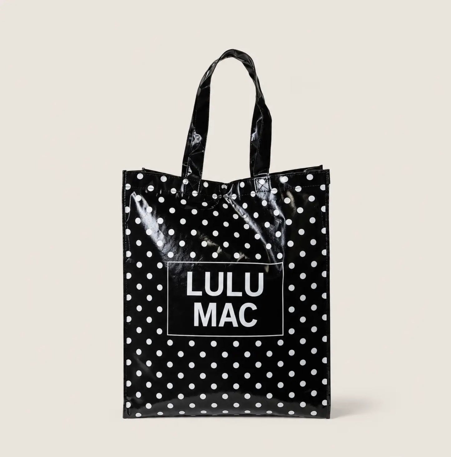 Lulu Mac Reusable Tote Black/White Polka Dots