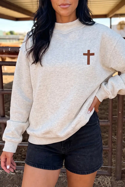 Jesus Saves Reversible Mock Neck Sweater