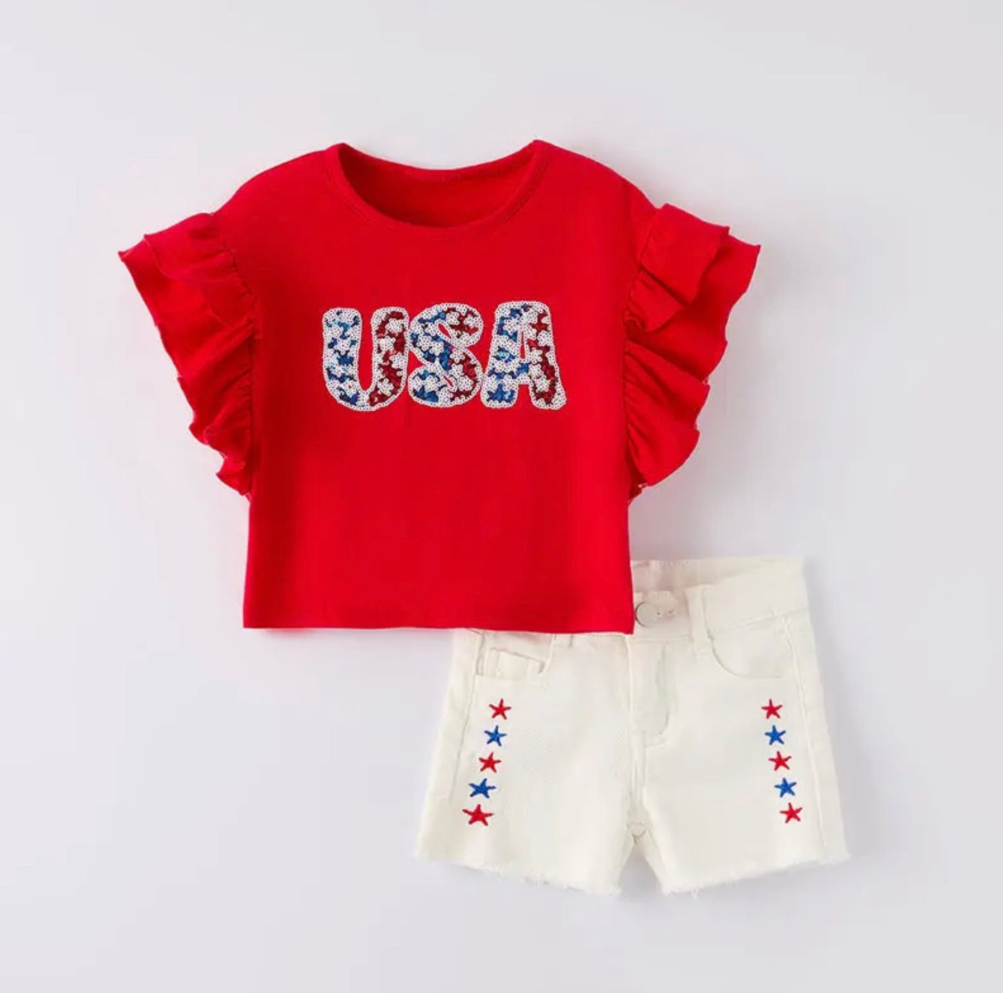 USA Sequined Short Set