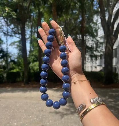 Mindi Multipurpose Royal Blue Beaded Necklace/Bag Chain