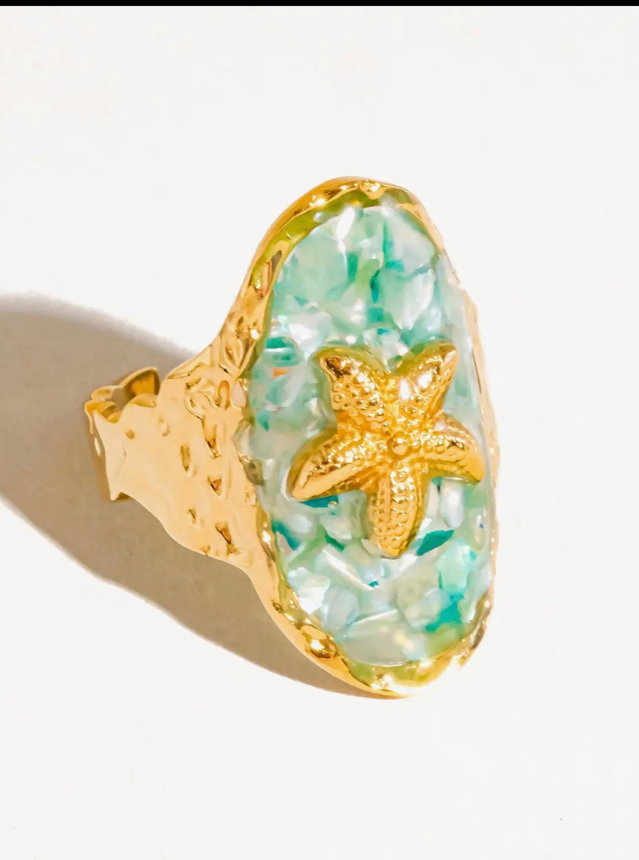 Keshet 18K Gold Non-Tarnish Starfish Ring