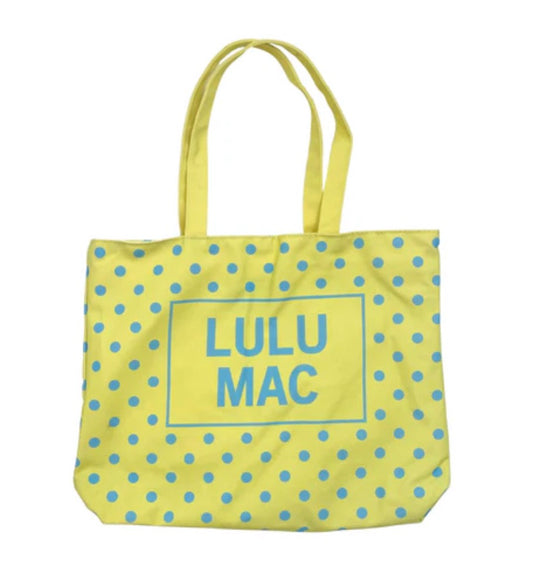 Lulu Mac Tote Yellow/Blue Polka Dots