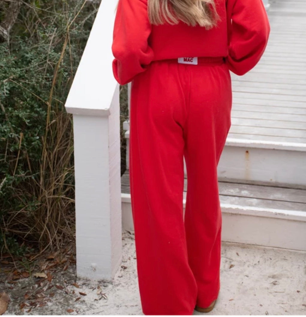 Lulu Mac Terrycloth Pants Red