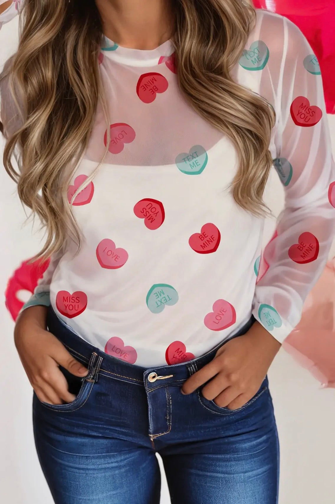 Sweetheart Mesh Long Sleeve