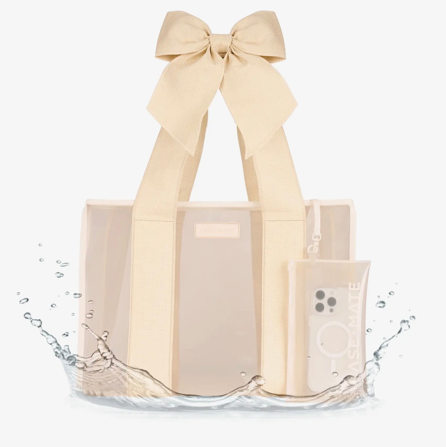 Morgan Case-Mate Ecru Raffia Bow Jelly Tote
