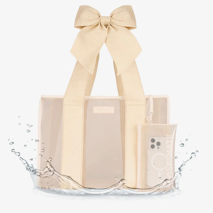 Morgan Case-Mate Ecru Raffia Bow Jelly Tote