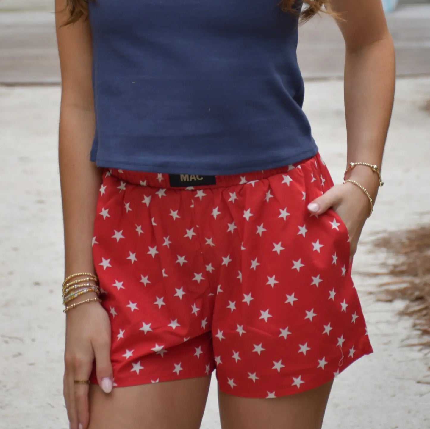 Lulu Mac Red/White Star Boxer Shorts