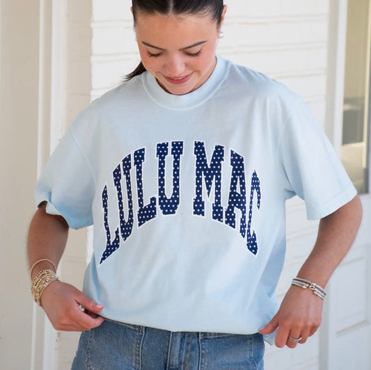 Lulu Mac Pale Blue Polka Dot Tee