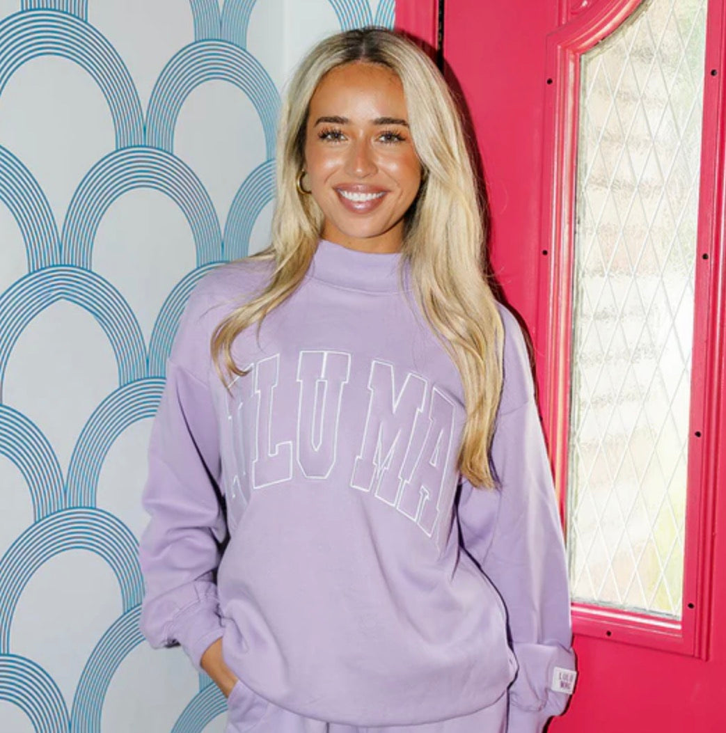 Lulu Mac Stitched Terry Cloth Sweater Lavender